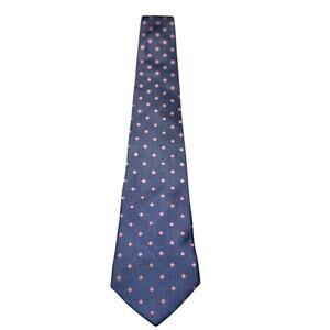 Vintage Neil Martin Neck Tie Navy Italian Silk Geometric USA Business Office 90s
